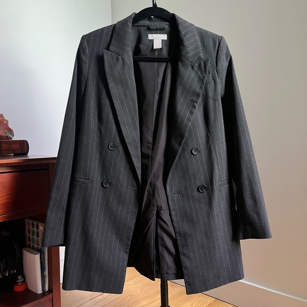 H&M Charcoal Pinstripe Jacket